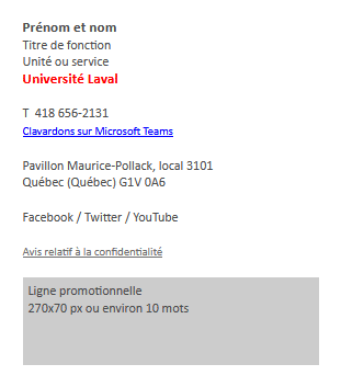 Signature longue promo